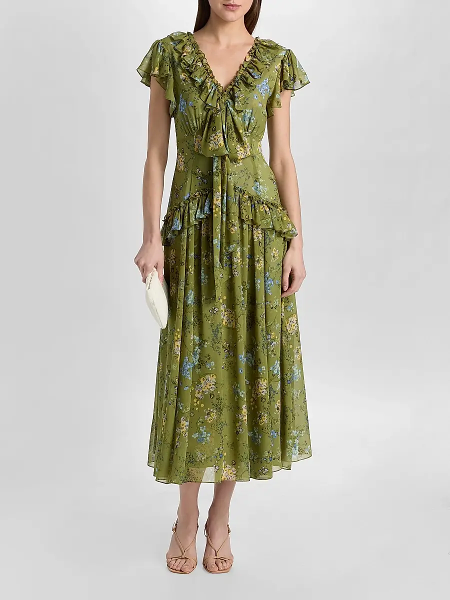 Cinq à Sept Women's Sevi Windswept Floral Midi Dress | Thumbnail 3