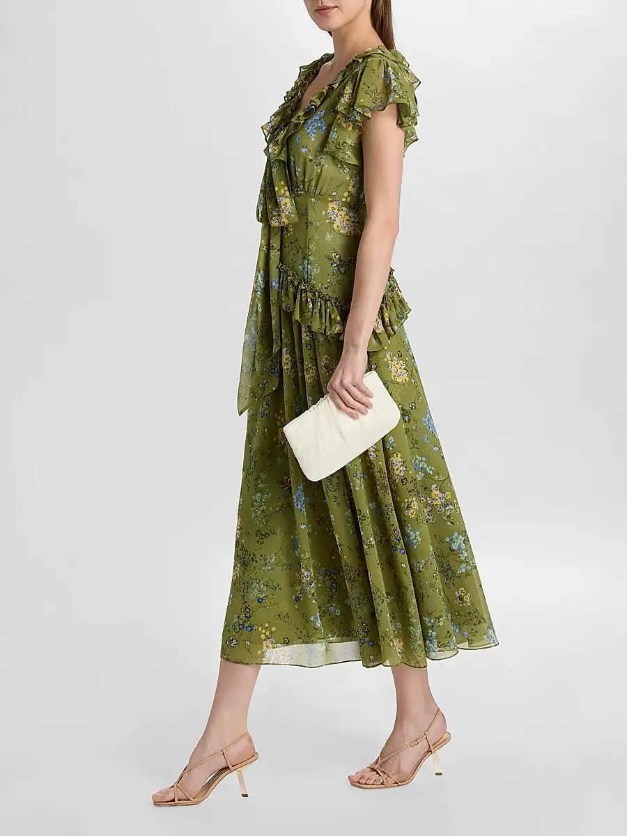 Cinq à Sept Women's Sevi Windswept Floral Midi Dress | Thumbnail 4
