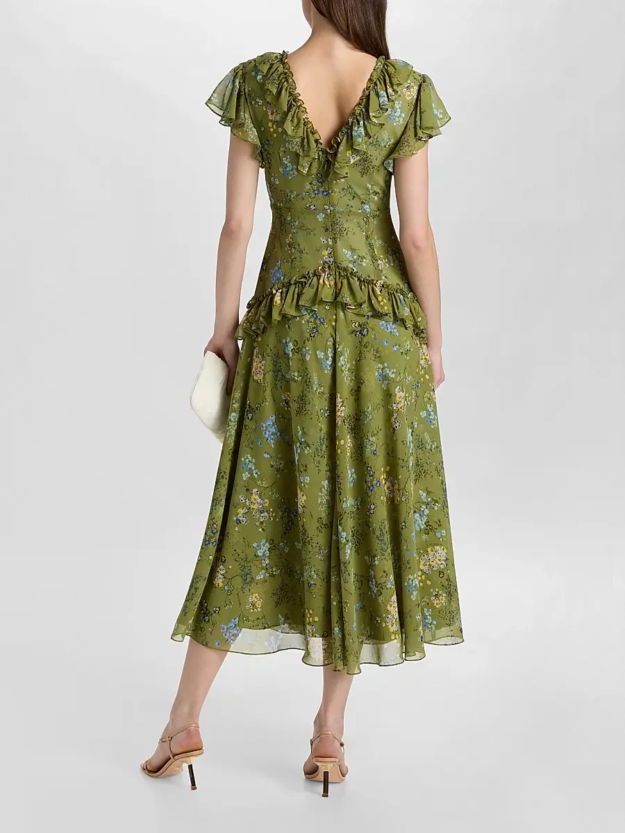 Cinq à Sept Women's Sevi Windswept Floral Midi Dress | Thumbnail 5