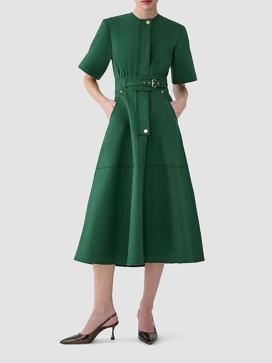 Carolina Herrera Women's Cotton Belted Shirtdress | Thumbnail 2 Carolina Herrera Women's Cotton Belted Shirtdress | Thumbnail 2