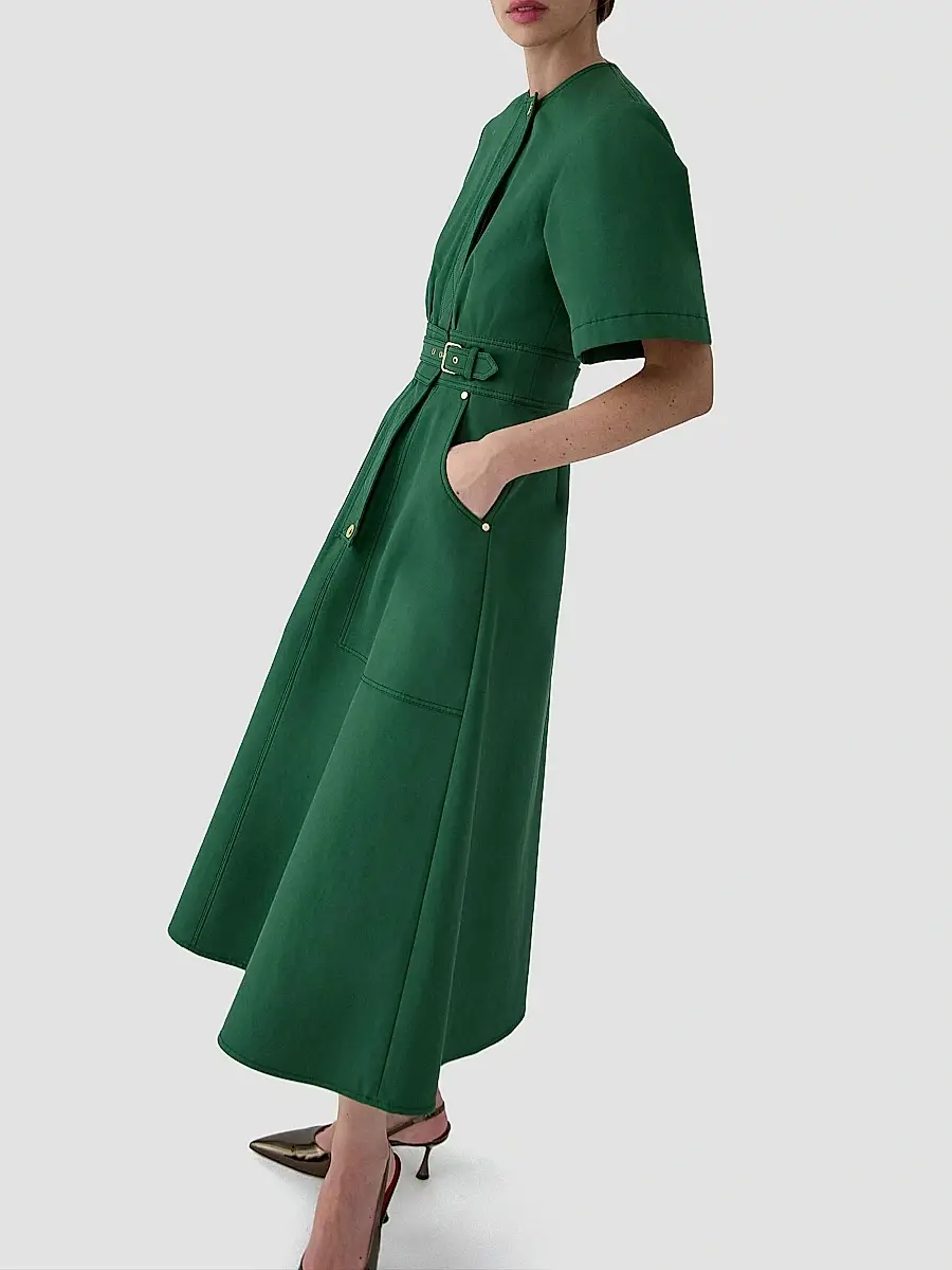 Carolina Herrera Women's Cotton Belted Shirtdress | Thumbnail 4 Carolina Herrera Women's Cotton Belted Shirtdress | Thumbnail 4