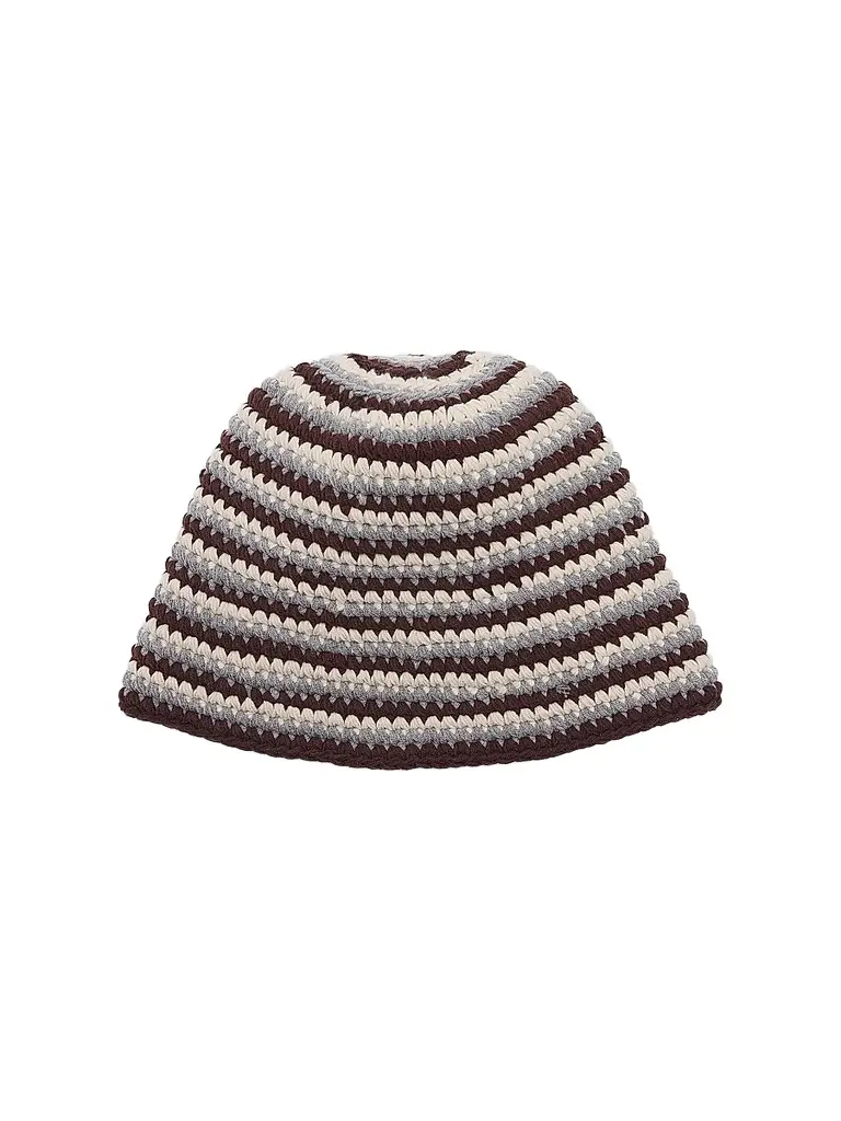 rag & bone Women's Lou Striped Crochet-Knit Beanie Hat