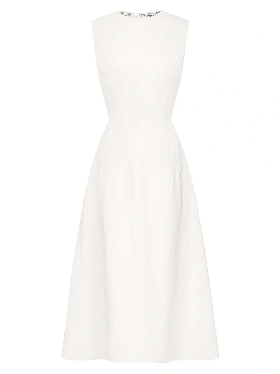 TWP Women's Crewneck Darted Midi Dress