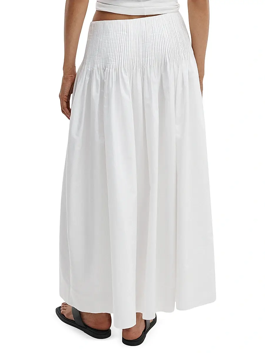 rag & bone Women's Elena Pintuck Cotton Poplin Maxi Skirt | Thumbnail 4