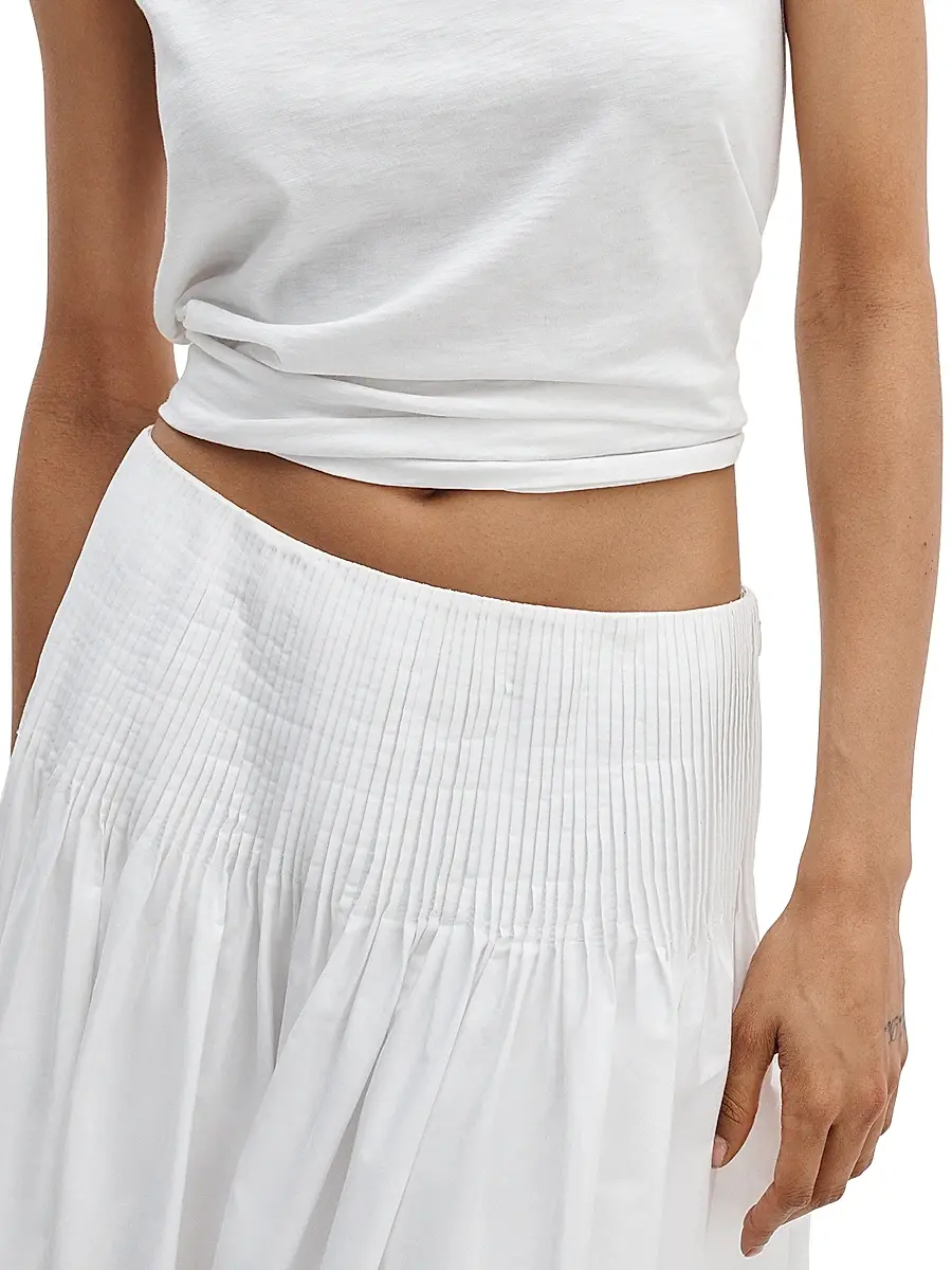 rag & bone Women's Elena Pintuck Cotton Poplin Maxi Skirt | Thumbnail 5