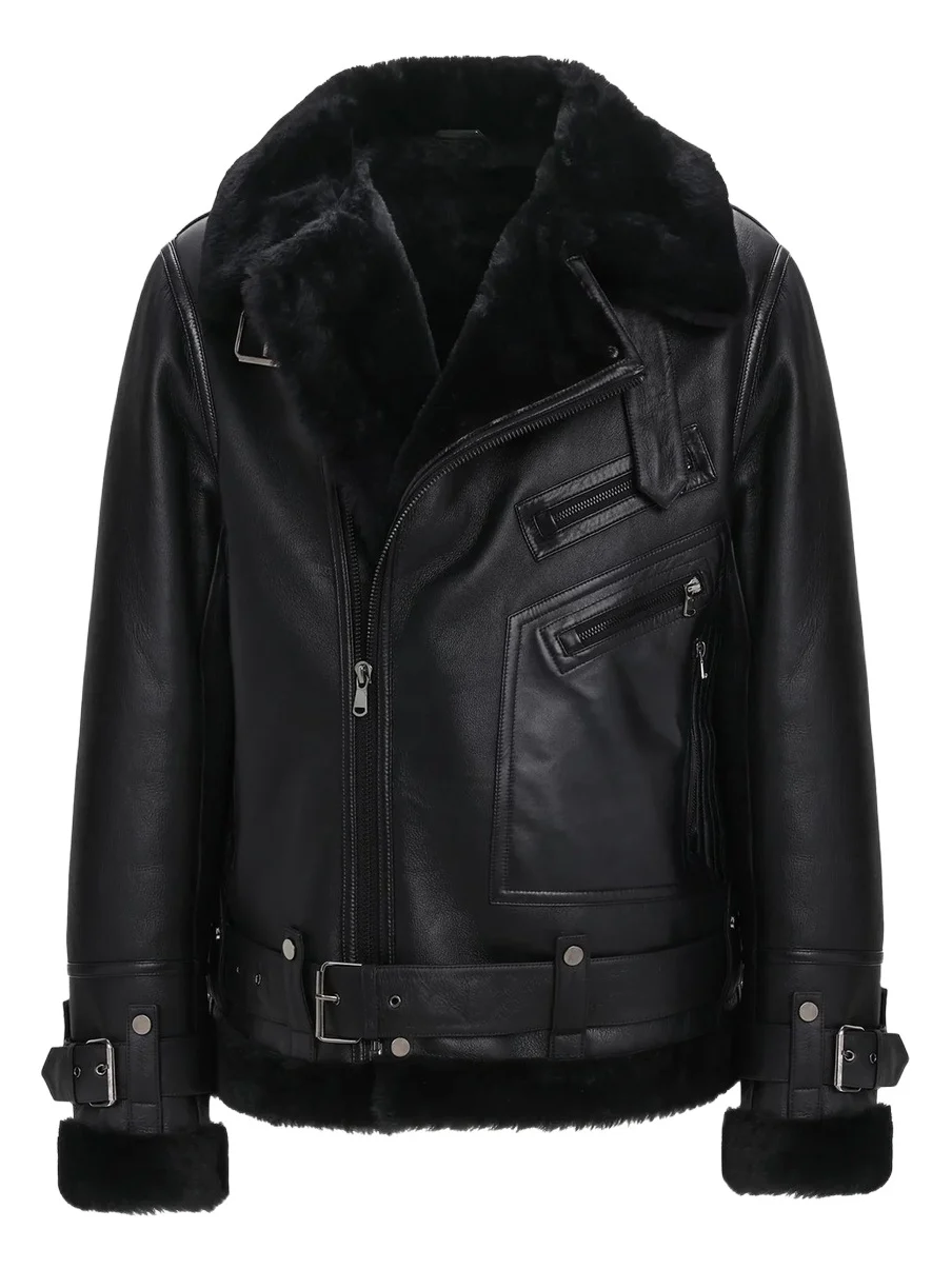 Men's Shearling Moto Zip Jacket Men's Shearling Moto Zip Jacket