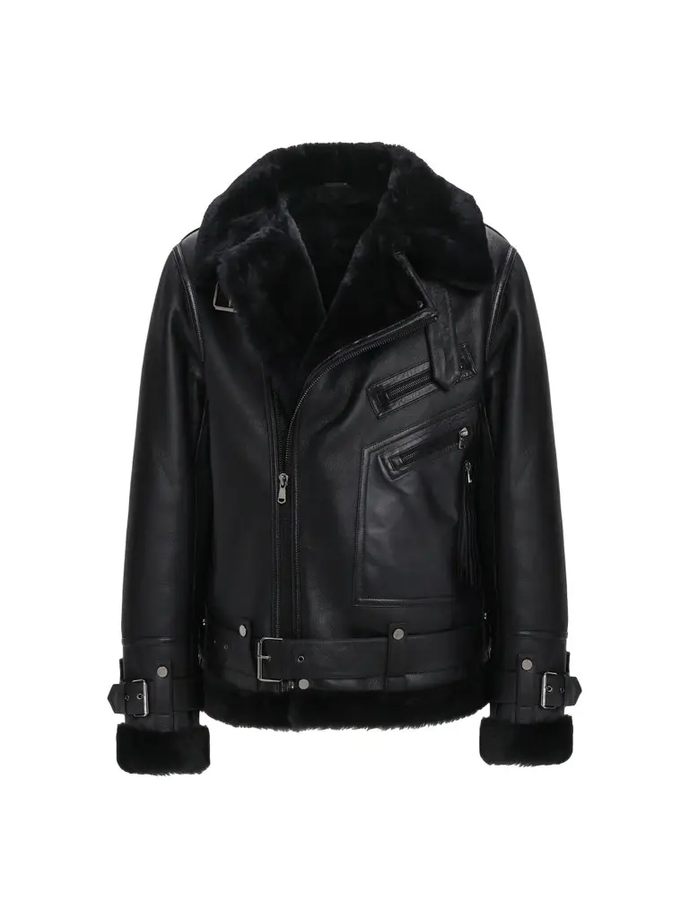 Men's Shearling Moto Zip Jacket Men's Shearling Moto Zip Jacket
