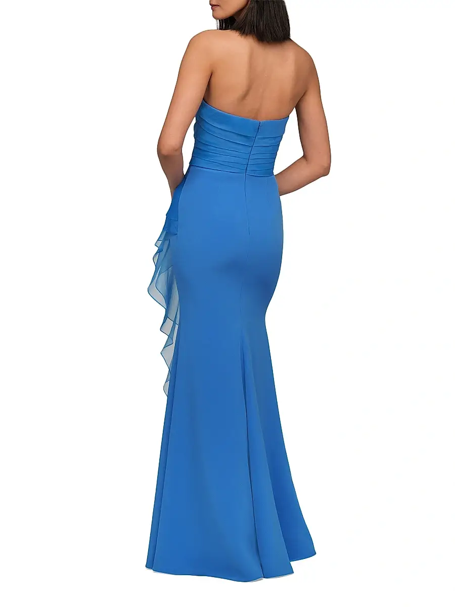 THEIA Women's Morgan Organza-Ruffle Crepe Gown | Thumbnail 2 THEIA Women's Morgan Organza-Ruffle Crepe Gown | Thumbnail 2