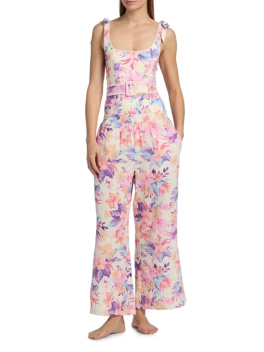 BEACH RIOT Women's Hampton Cotton Wide-Leg Pants | Thumbnail 2
