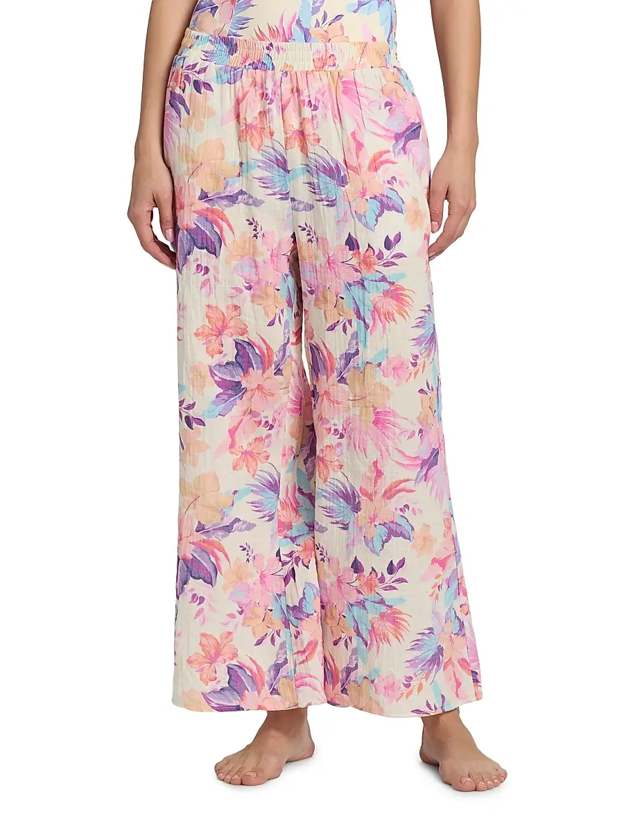 BEACH RIOT Women's Hampton Cotton Wide-Leg Pants | Thumbnail 3