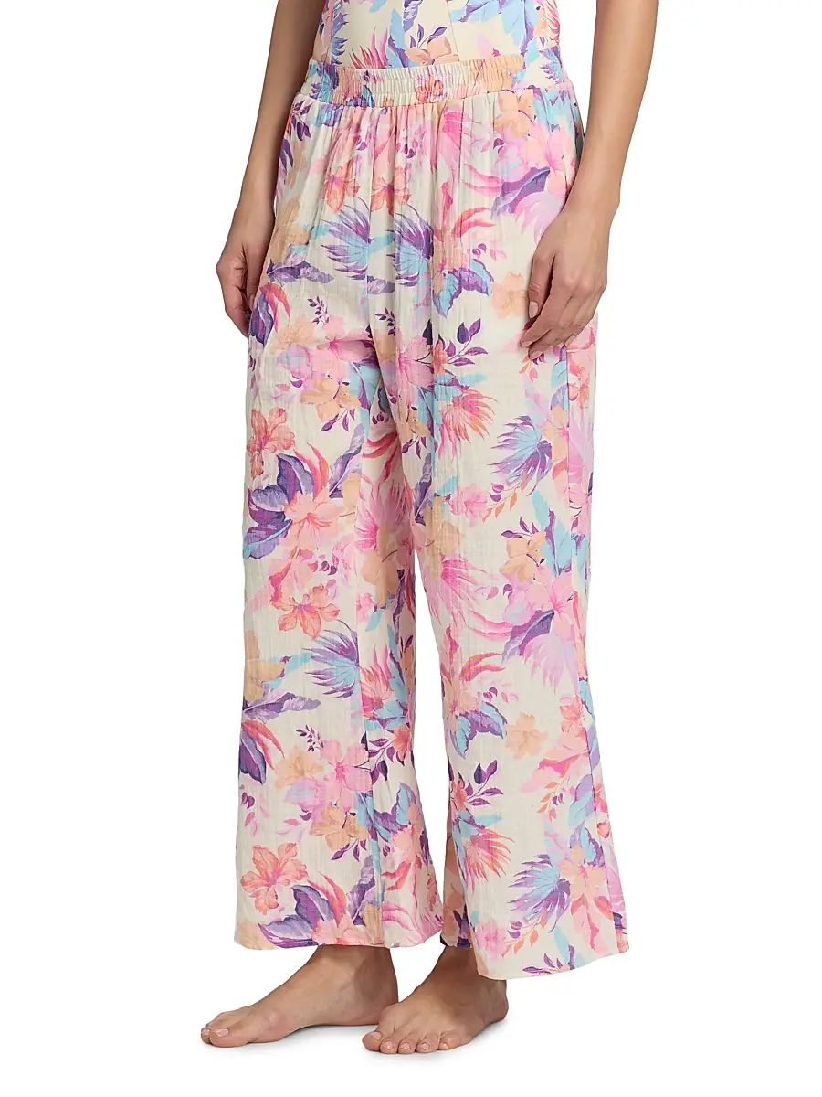 BEACH RIOT Women's Hampton Cotton Wide-Leg Pants | Thumbnail 4