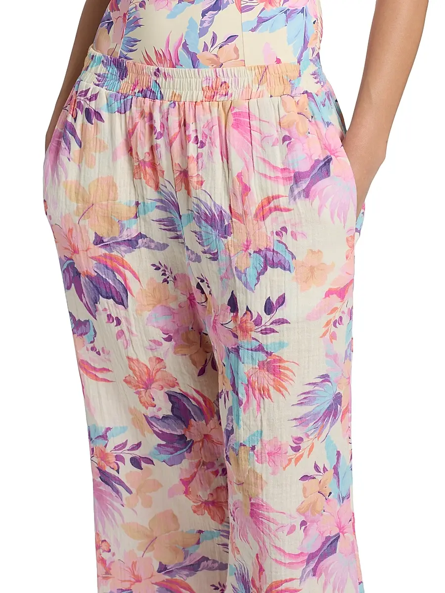 BEACH RIOT Women's Hampton Cotton Wide-Leg Pants | Thumbnail 6