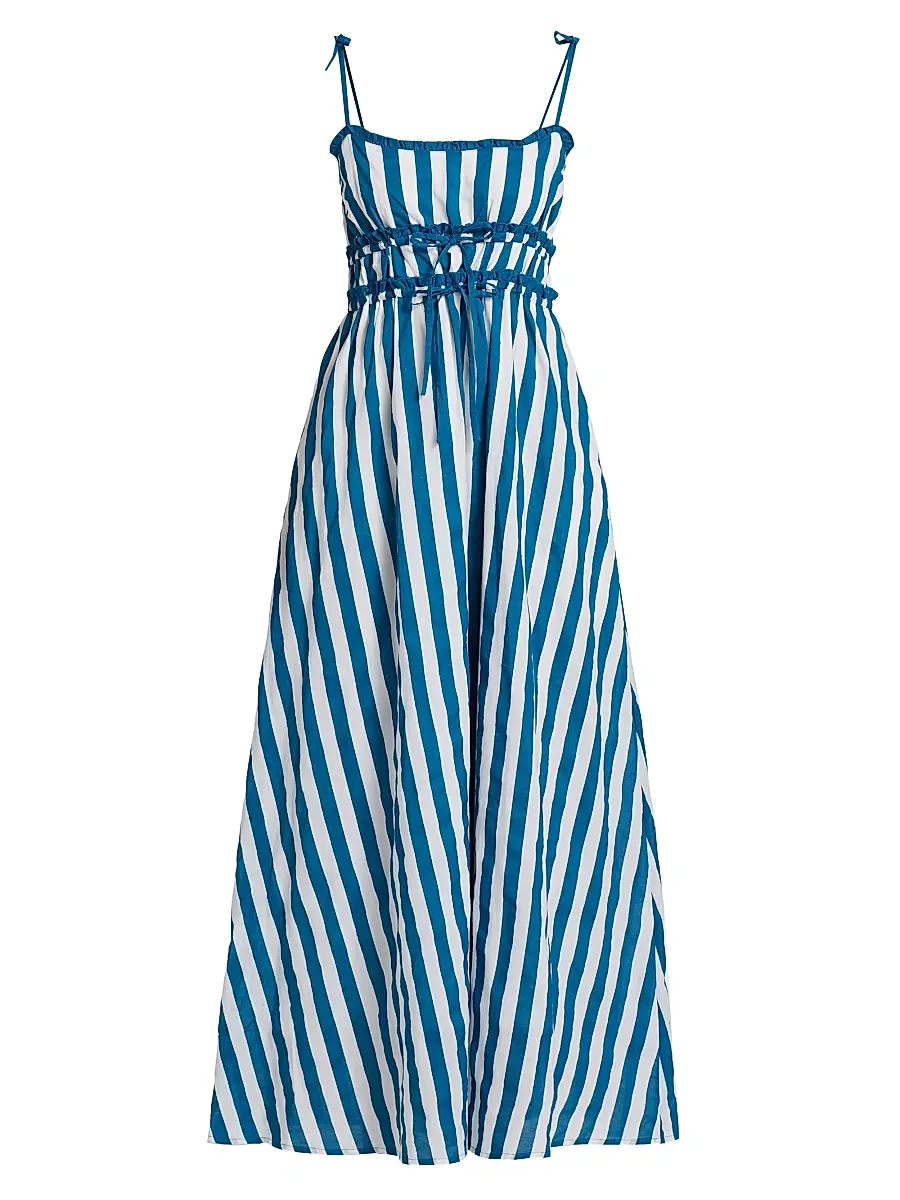 Beach Riot Women's Levie Striped Cotton Maxi Dress - Twilight Tides Stripes | Image 1 Beach Riot Women's Levie Striped Cotton Maxi Dress - Twilight Tides Stripes | Image 1