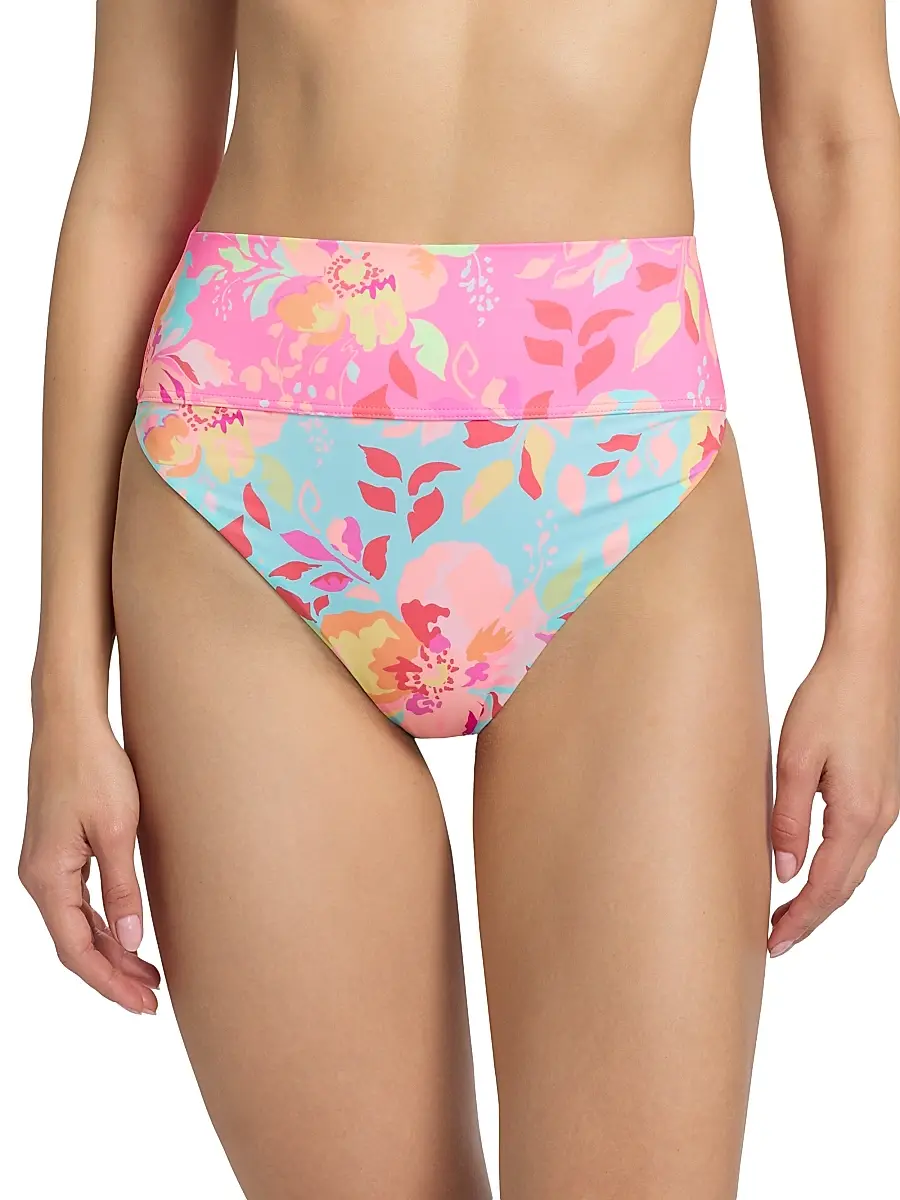 BEACH RIOT Women's Highway Bloom Lagoon Bikini Bottom | Thumbnail 3 BEACH RIOT Women's Highway Bloom Lagoon Bikini Bottom | Thumbnail 3