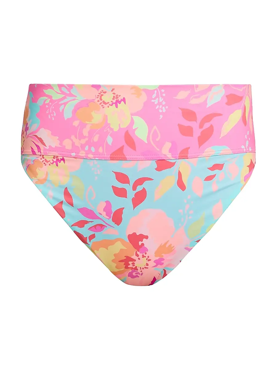 BEACH RIOT Women's Highway Bloom Lagoon Bikini Bottom - Bloom Lagoon - Size Medium | Image 1 BEACH RIOT Women's Highway Bloom Lagoon Bikini Bottom - Bloom Lagoon - Size Medium | Image 1