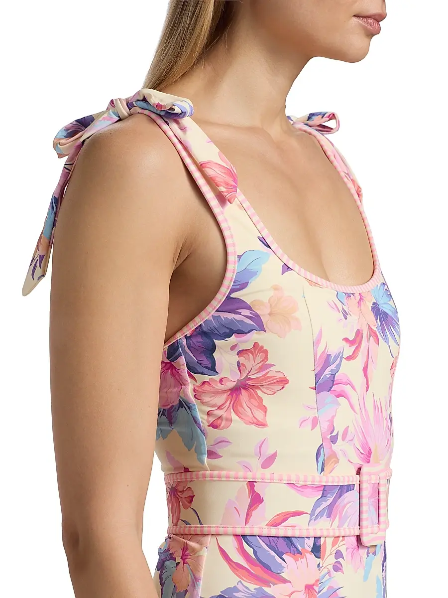 BEACH RIOT Women's Sydney Floral Belted One-Piece Swimsuit | Thumbnail 6 BEACH RIOT Women's Sydney Floral Belted One-Piece Swimsuit | Thumbnail 6