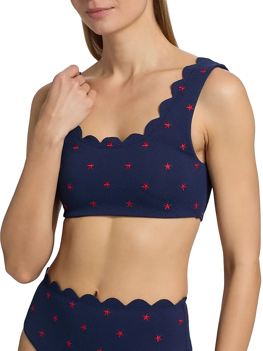BEACH RIOT Women's Madison Star Spangled Seas Bikini Top | Thumbnail 6 BEACH RIOT Women's Madison Star Spangled Seas Bikini Top | Thumbnail 6