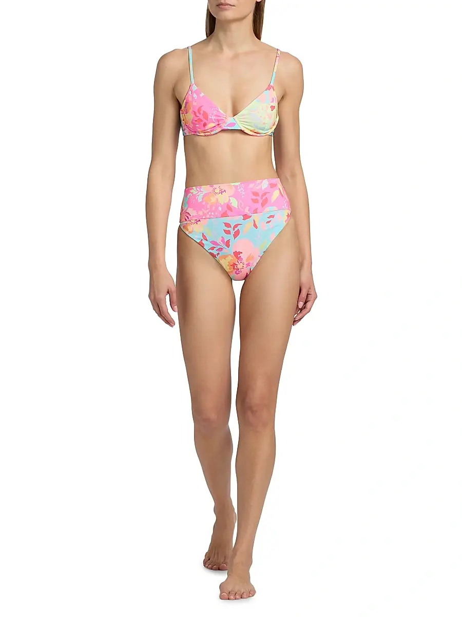 BEACH RIOT Women's Camilla Bloom Lagoon Bikini Top | Thumbnail 2 BEACH RIOT Women's Camilla Bloom Lagoon Bikini Top | Thumbnail 2