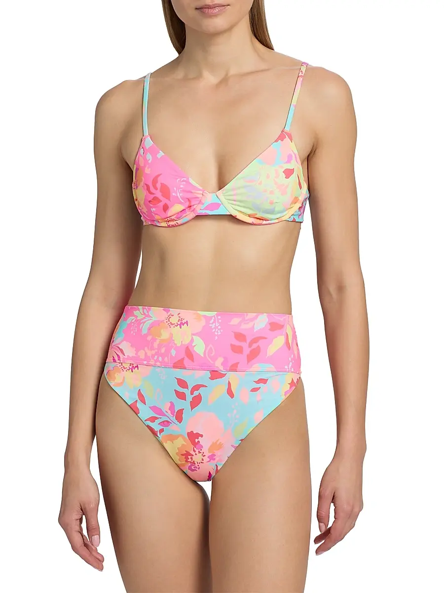 BEACH RIOT Women's Camilla Bloom Lagoon Bikini Top | Thumbnail 3 BEACH RIOT Women's Camilla Bloom Lagoon Bikini Top | Thumbnail 3