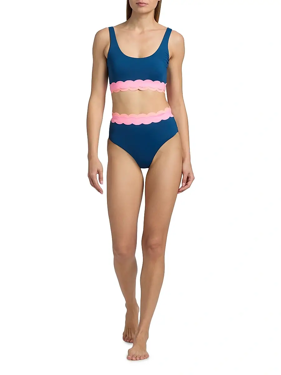 BEACH RIOT Women's Harriet Colorblocked Bikini Bottom | Thumbnail 2