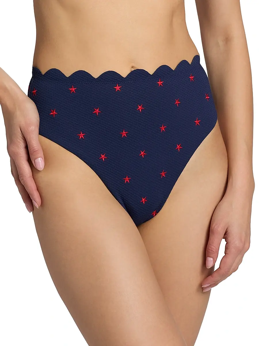 BEACH RIOT Women's Nessa Star Spangled Seas Bikini Bottom | Thumbnail 6 BEACH RIOT Women's Nessa Star Spangled Seas Bikini Bottom | Thumbnail 6
