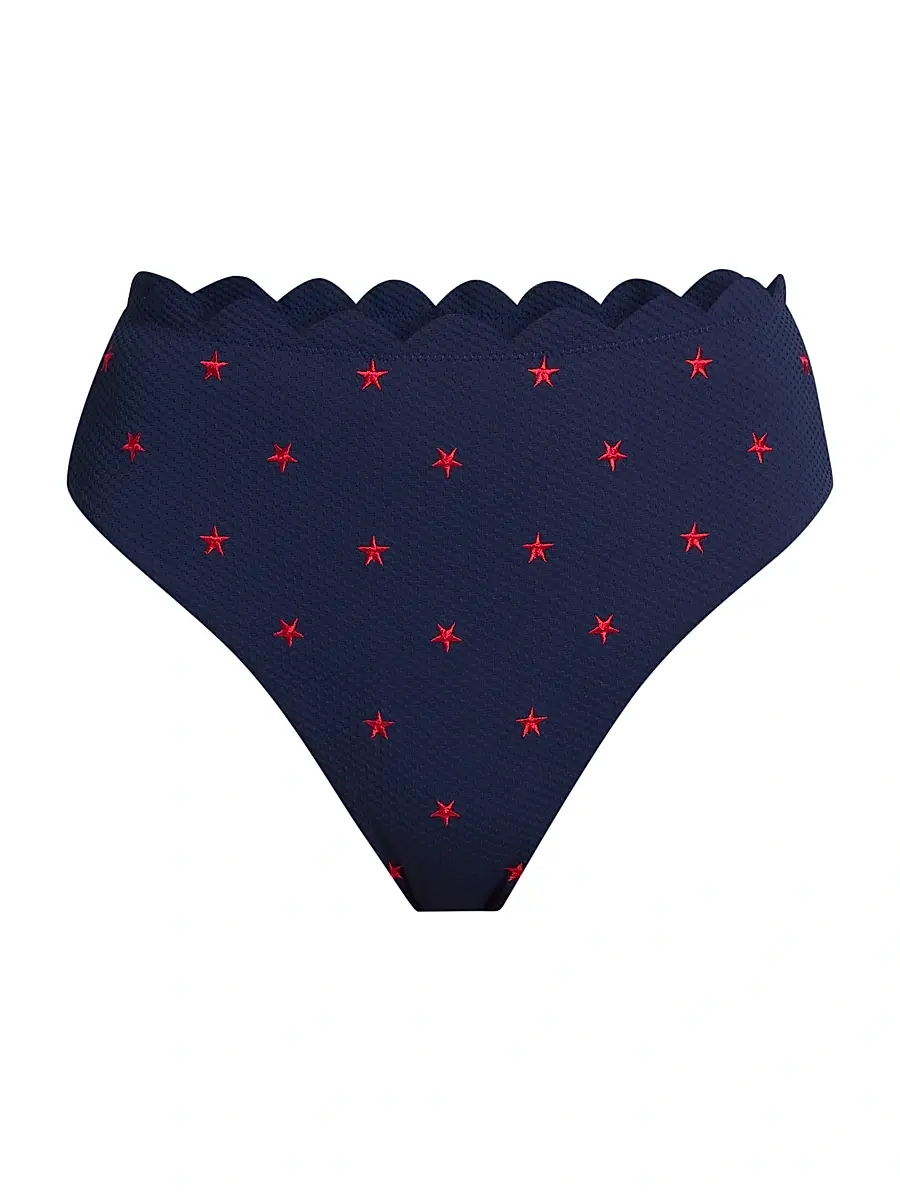 BEACH RIOT Women's Nessa Star Spangled Seas Bikini Bottom - Star Spangled Seas - Size Large | Image 1 BEACH RIOT Women's Nessa Star Spangled Seas Bikini Bottom - Star Spangled Seas - Size Large | Image 1