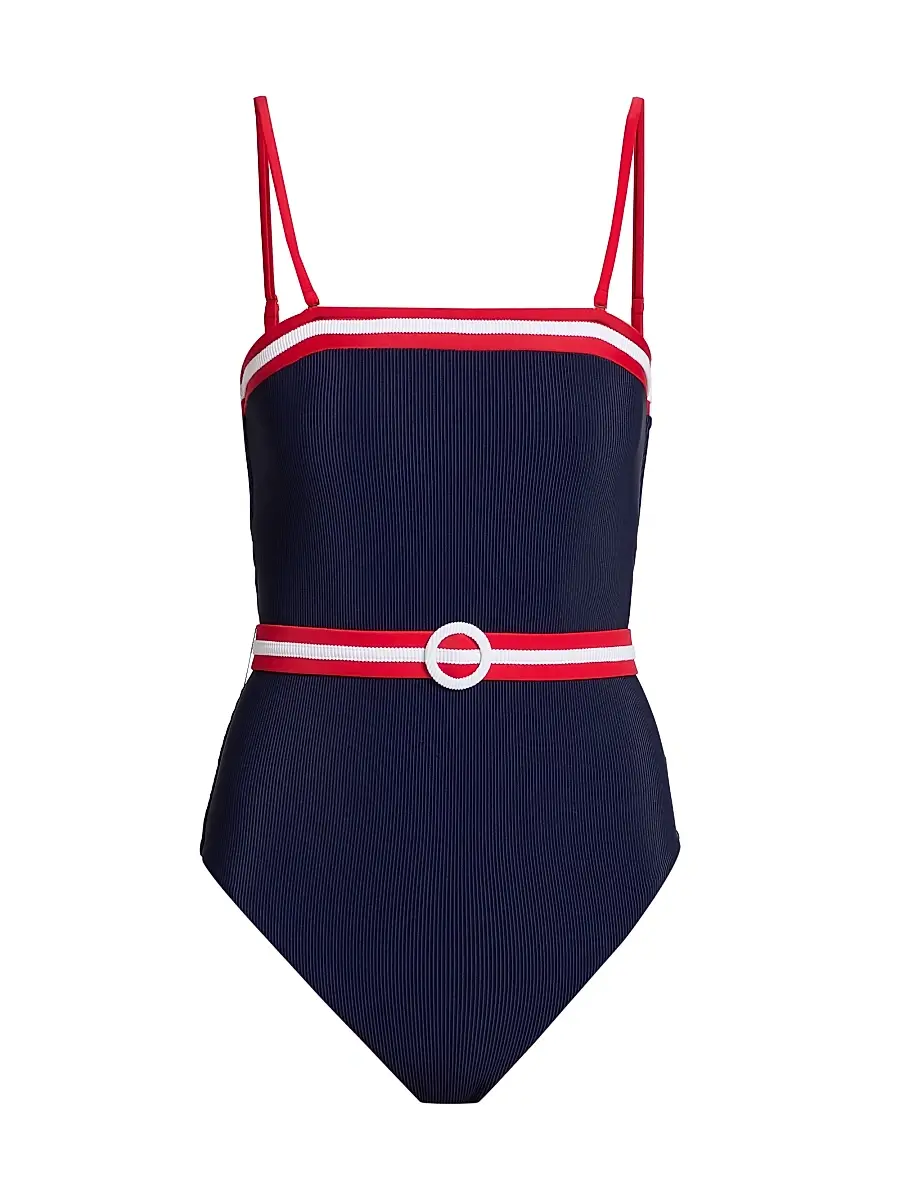 Beach Riot Women's Jessa Belted One-Piece Swimsuit - Twilight Firework | Image 1 Beach Riot Women's Jessa Belted One-Piece Swimsuit - Twilight Firework | Image 1