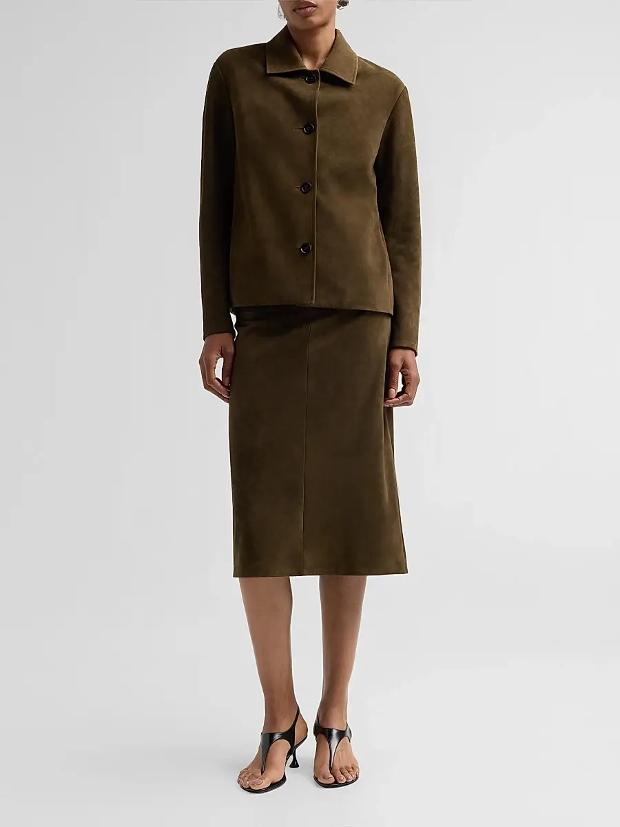 Proenza Schouler Women's Irine Suede Midi-Skirt | Thumbnail 2