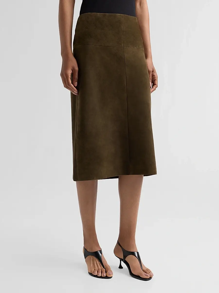 Proenza Schouler Women's Irine Suede Midi-Skirt | Thumbnail 4