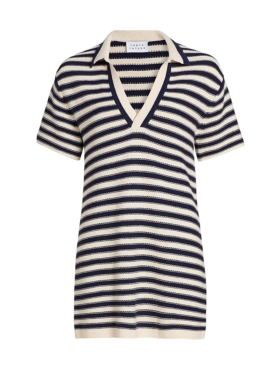 TANYA TAYLOR Women's Joni Stripe Polo Minidress | Image 1 TANYA TAYLOR Women's Joni Stripe Polo Minidress | Image 1