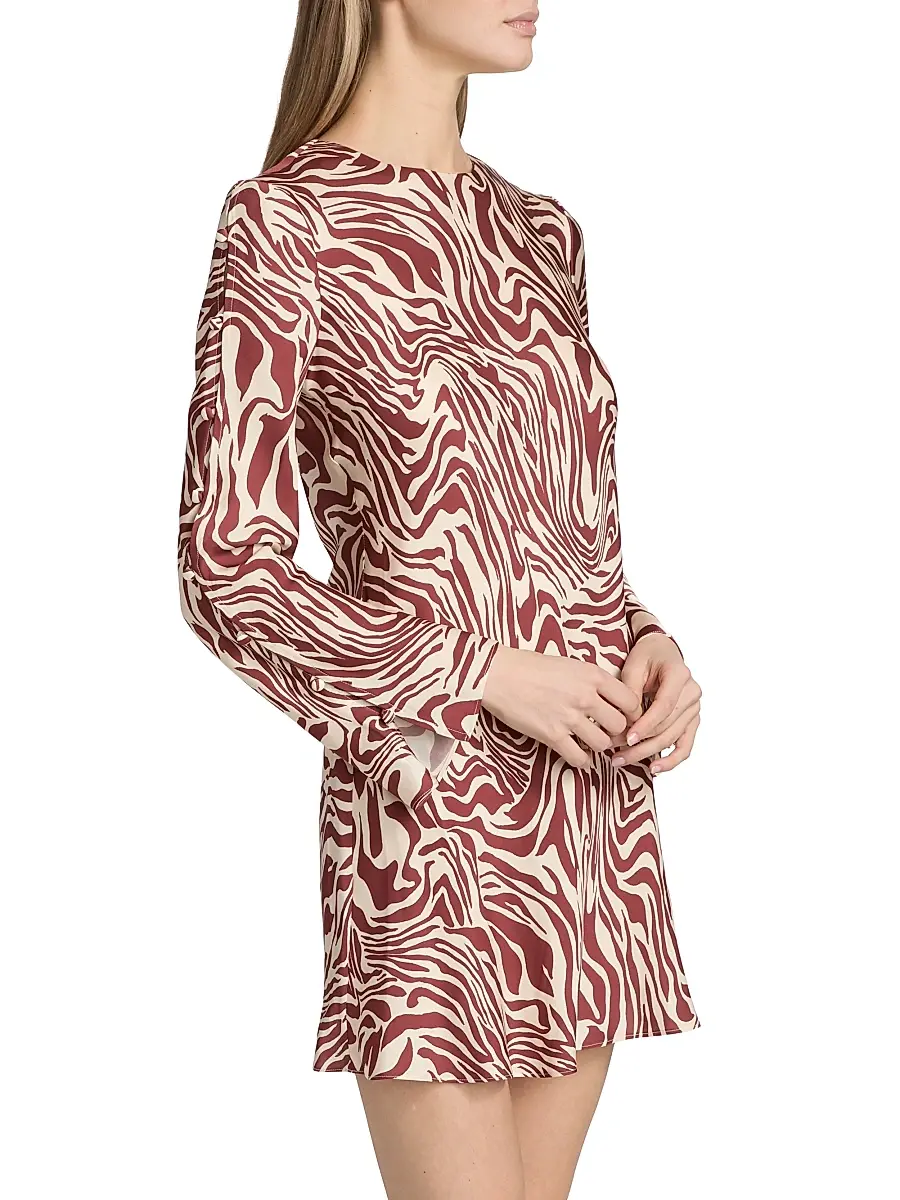 TANYA TAYLOR Women's Demi Button Sleeve Minidress | Thumbnail 4