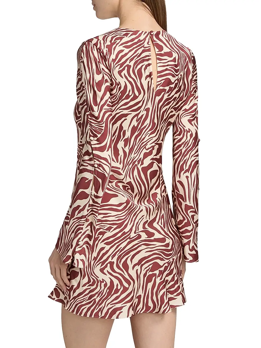TANYA TAYLOR Women's Demi Button Sleeve Minidress | Thumbnail 5