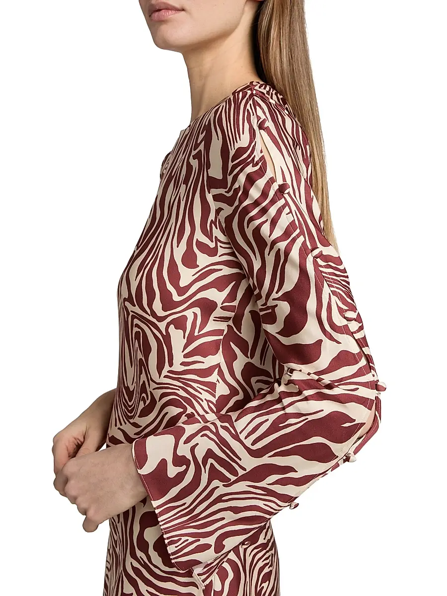 TANYA TAYLOR Women's Demi Button Sleeve Minidress | Thumbnail 6