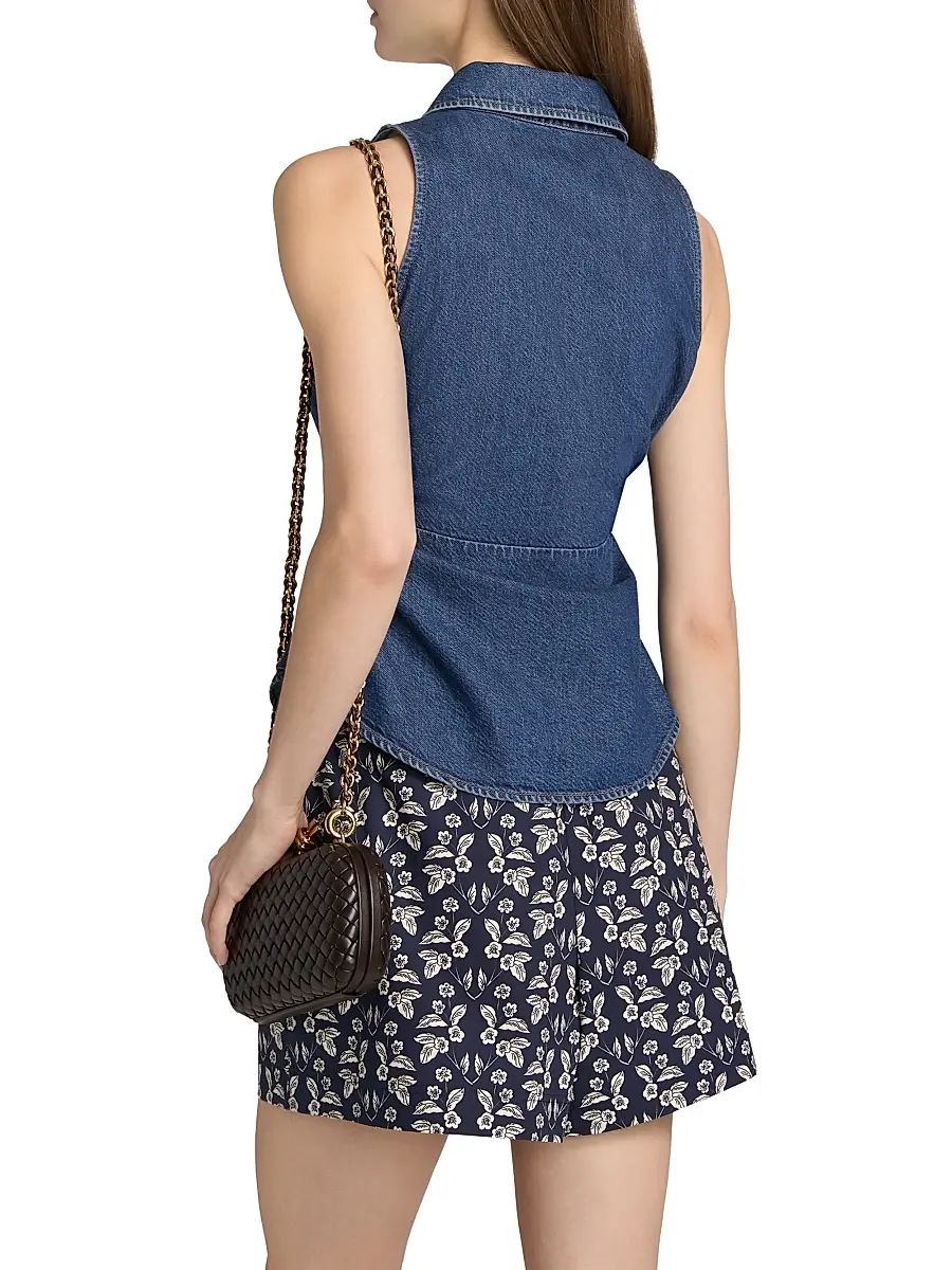 TANYA TAYLOR Women's Hanelle Sleeveless Denim Top | Thumbnail 5 TANYA TAYLOR Women's Hanelle Sleeveless Denim Top | Thumbnail 5