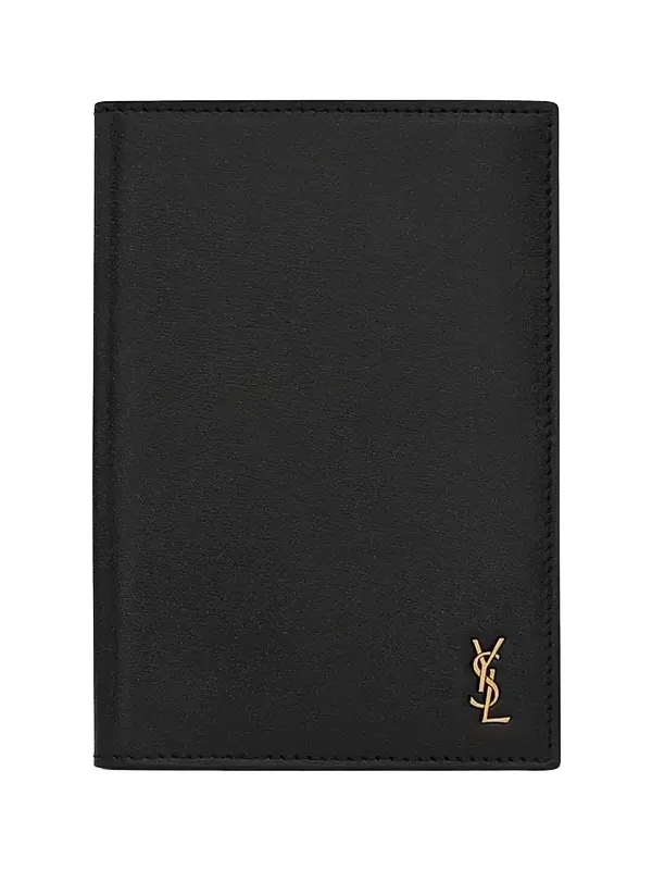 Tiny Cassandre Passport Holder in Smooth Leather - Black