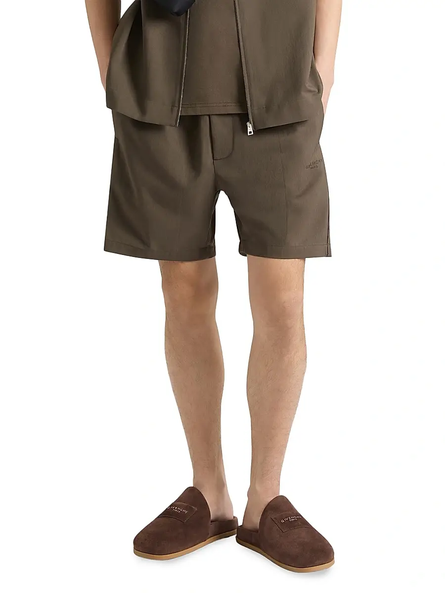 Givenchy Men's Bermuda Shorts with Logo Jacquard - Ebony Brown | Thumbnail 3 Givenchy Men's Bermuda Shorts with Logo Jacquard - Ebony Brown | Thumbnail 3