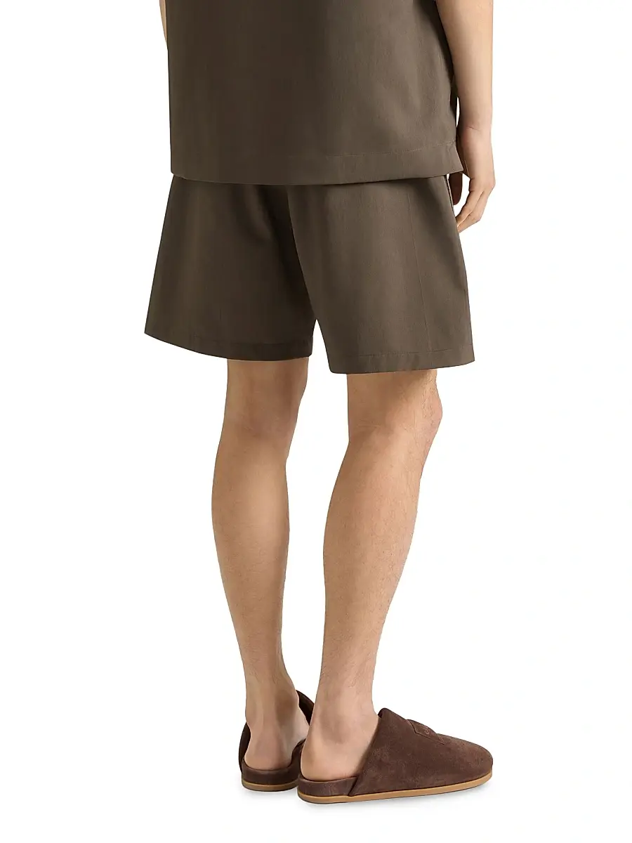 Givenchy Men's Bermuda Shorts with Logo Jacquard - Ebony Brown | Thumbnail 4 Givenchy Men's Bermuda Shorts with Logo Jacquard - Ebony Brown | Thumbnail 4