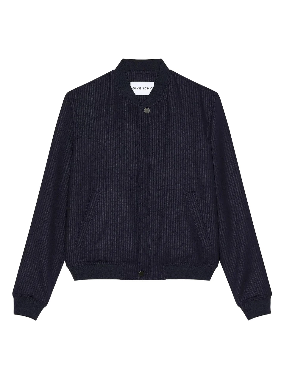 Givenchy Men's Striped Blouson Jacket in Wool - Navy