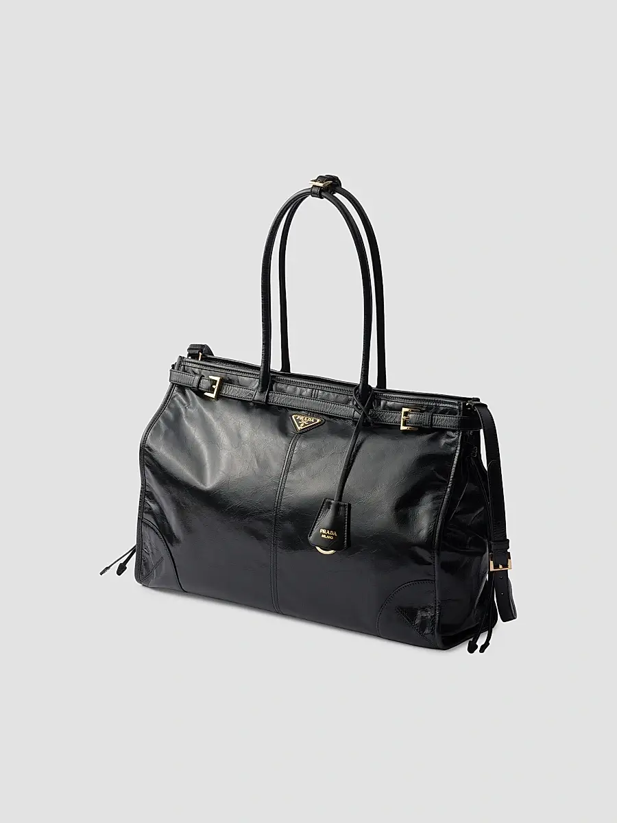 Prada Women's Bonnie Extra-Large Leather Top Handle Bag | Thumbnail 2 Prada Women's Bonnie Extra-Large Leather Top Handle Bag | Thumbnail 2