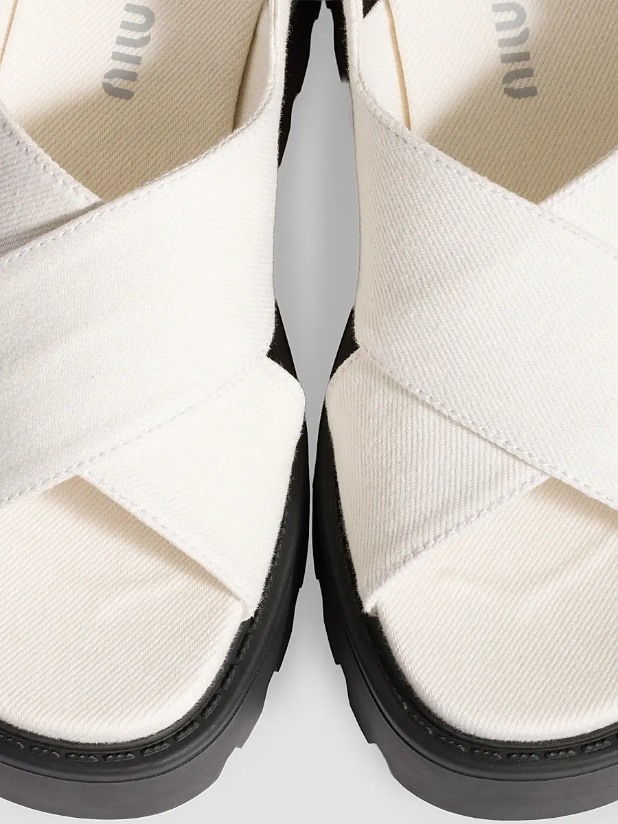 Miu Miu Women's Gabardine Sandals | Thumbnail 2 Miu Miu Women's Gabardine Sandals | Thumbnail 2