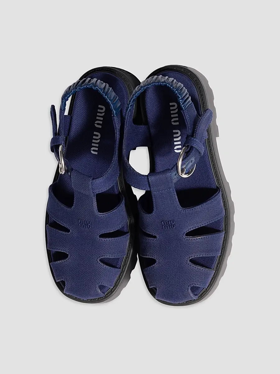 Miu Miu Women's Gabardine Sandals | Thumbnail 2 Miu Miu Women's Gabardine Sandals | Thumbnail 2