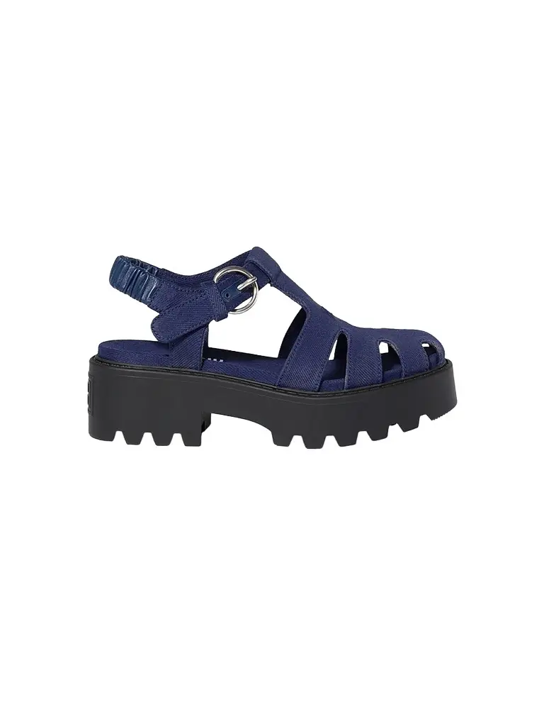 Miu Miu Women's Gabardine Sandals - Blue - Size 11 | Image 1 Miu Miu Women's Gabardine Sandals - Blue - Size 11 | Image 1