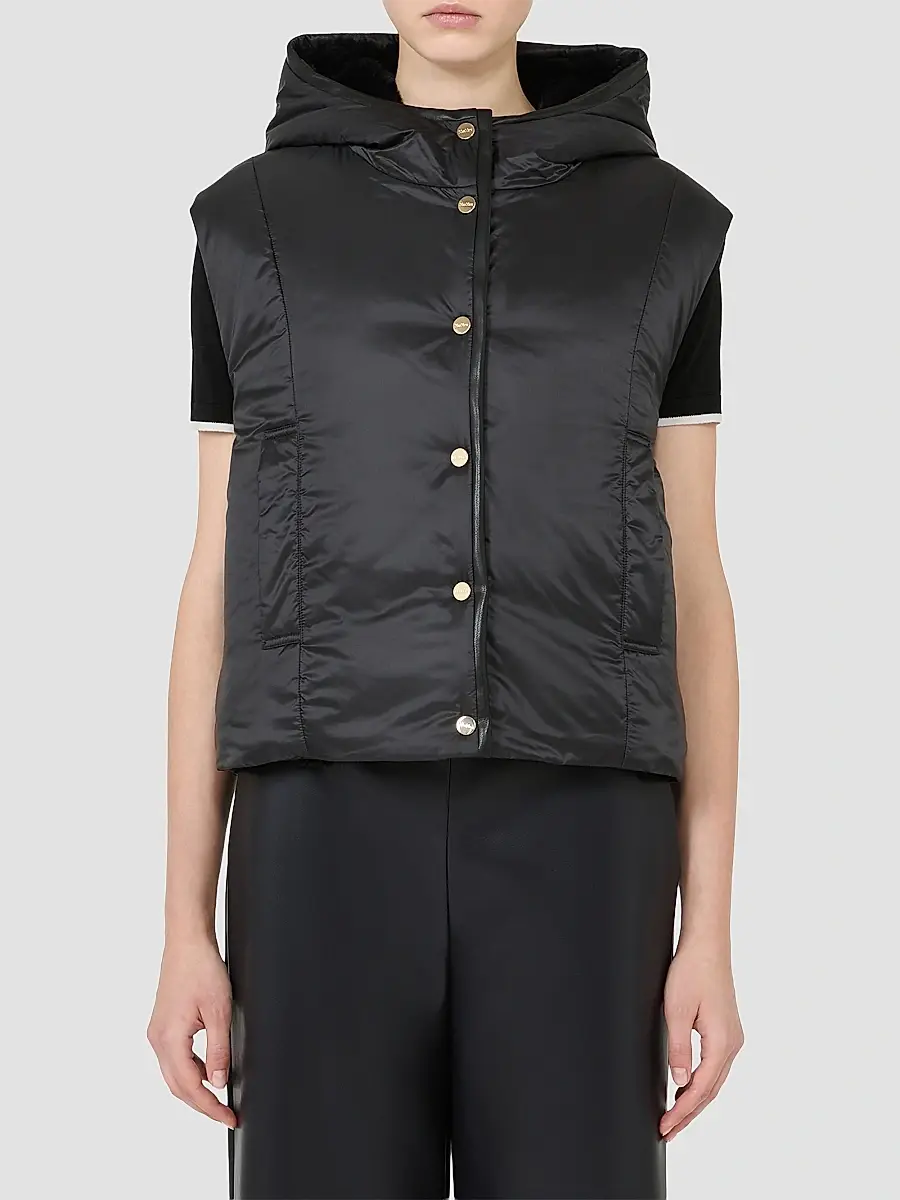 Max Mara Women's Reversible Gilet in Water Repellent Plain Weave Fabric | Thumbnail 3 Max Mara Women's Reversible Gilet in Water Repellent Plain Weave Fabric | Thumbnail 3