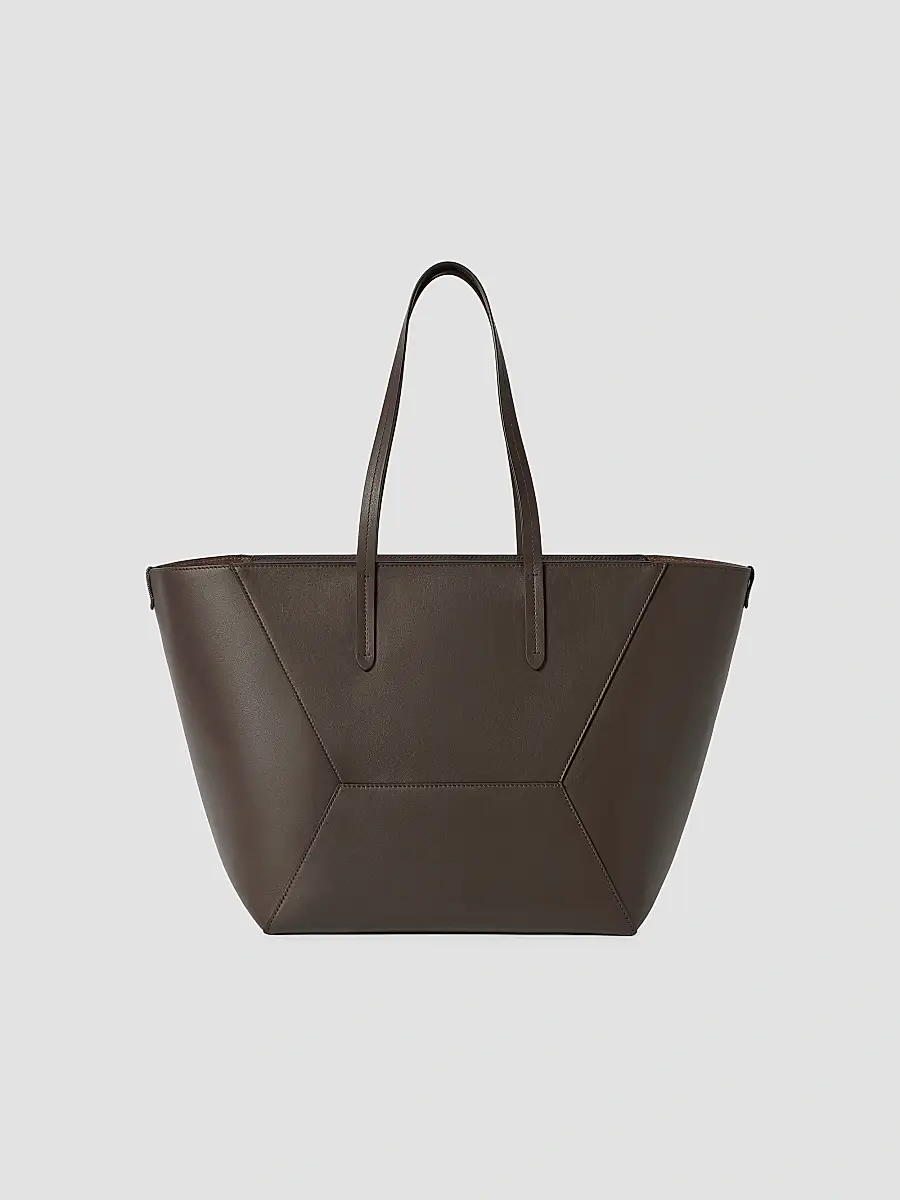 Brunello Cucinelli Women's Duo Tote Bag in Calfskin Leather with Monili - Brown | Thumbnail 3 Brunello Cucinelli Women's Duo Tote Bag in Calfskin Leather with Monili - Brown | Thumbnail 3