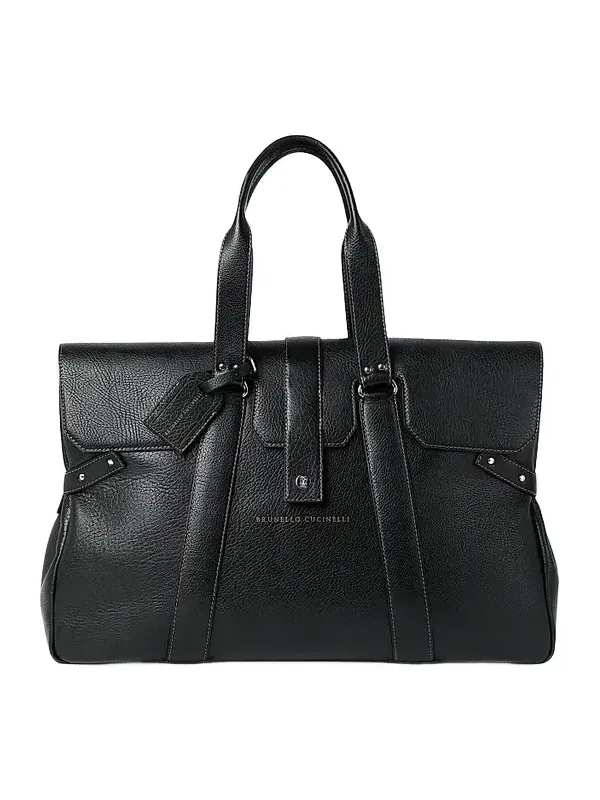 Brunello Cucinelli Men's Grained Calfskin Country Weekender Bag