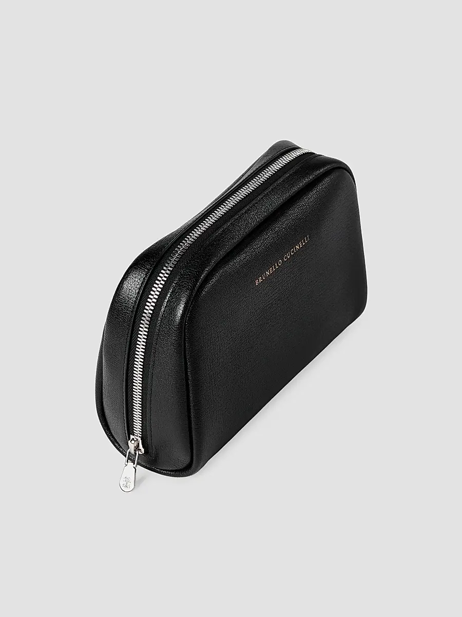 Brunello Cucinelli Brushed Leather Slim Beauty Case | Thumbnail 3 Brunello Cucinelli Brushed Leather Slim Beauty Case | Thumbnail 3
