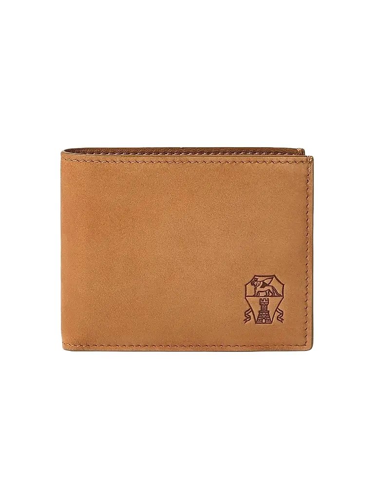 Brunello Cucinelli Men's Nubuck Wallet - Cognac | Image 1 Brunello Cucinelli Men's Nubuck Wallet - Cognac | Image 1
