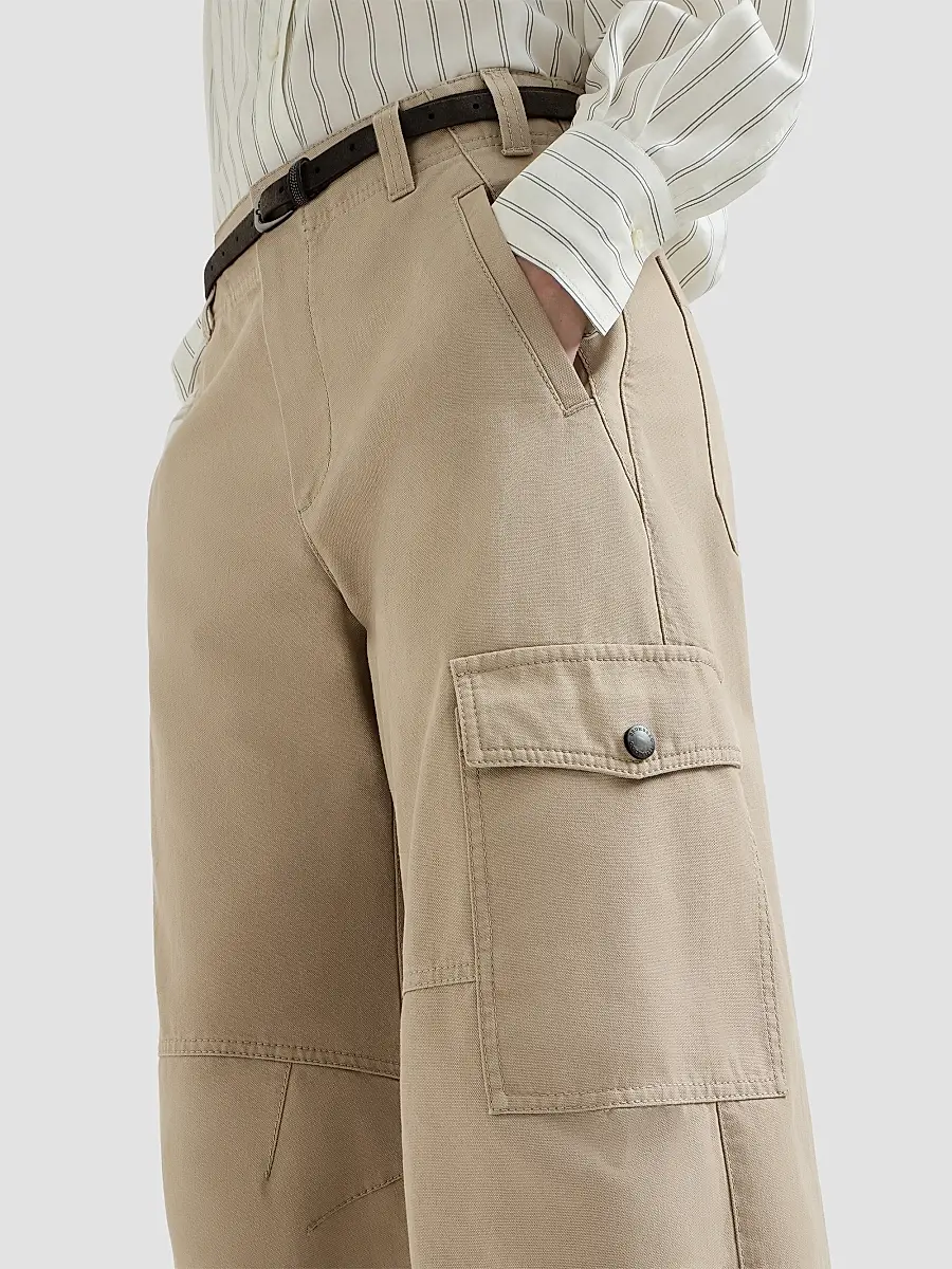 Brunello Cucinelli Women's Délavé Cotton Canvas Cargo Barrel Trousers With Monili | Thumbnail 5 Brunello Cucinelli Women's Délavé Cotton Canvas Cargo Barrel Trousers With Monili | Thumbnail 5
