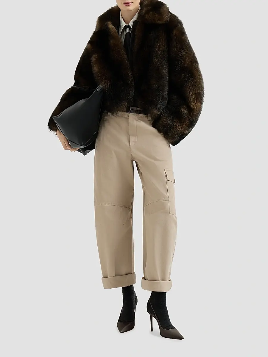 Brunello Cucinelli Women's Délavé Cotton Canvas Cargo Barrel Trousers With Monili | Thumbnail 6 Brunello Cucinelli Women's Délavé Cotton Canvas Cargo Barrel Trousers With Monili | Thumbnail 6