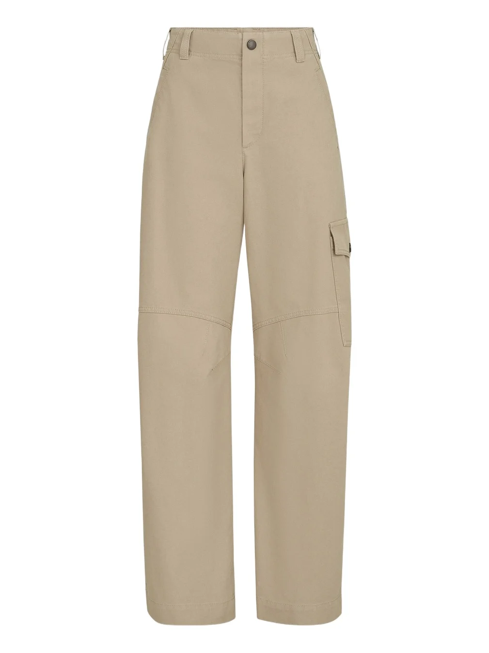 Brunello Cucinelli Women's Délavé Cotton Canvas Cargo Barrel Trousers With Monili - Beige